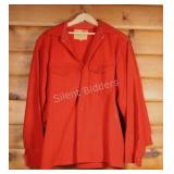 1950s GWG Cherry Red Wool Fleece Shirt
