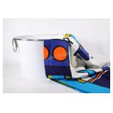 Geometric Patterned Textile 2.5 yds w Tin Contain