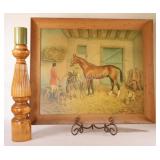 Morning of the Hunt' Print & Turned Candle Holder