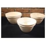 Antique Set of Ironstone Pudding Basin Bowls