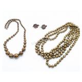 Vintage Faceted Metallic / Bronze Bead Sets