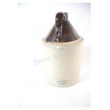 Antique Two-Tone Stoneware Jug w 1 Gallon Crown