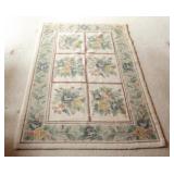 American New England Folk Art Hand Hooked Rug