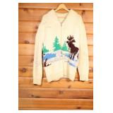 1960's Hand Knit Wool Cowichan-Style Cardigan