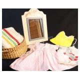 VTG Woven Basket, Children's Clothing & Blanket