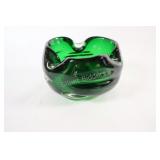 Emerald Green Heavy Art Glass Ashtray / Bowl