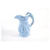 Blue Cast Glazed Pitcher w Greyhound Dog Handle