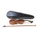 Antique Violin with Bow in Wooden Case