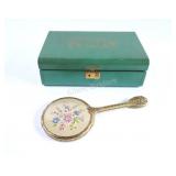 1950's Farrington Jewelry Box, Petite Point Mirror