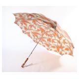 Mid Century Designer Luxury Swirl Floral Umbrella