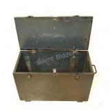 Wooden Military-Style Footlocker w Metal Handles