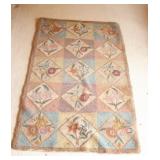 Mid-20thC  American Folk Art Hook Rug 5ft x 3ft