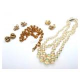Mid Century Necklaces & Trifari Earring Sets