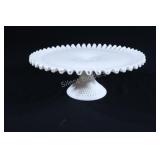 VTG Fenton Milk Glass Hobnail Fluted Cake Platter