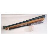Set of 2 Wooden and 1 Aluminum Baseball Bats +