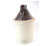 Antique Two-Tone Stoneware Jug w 1 Gallon Crown