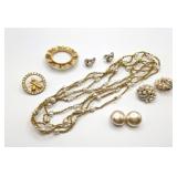 VTG Costume Jewelry w Trifari & Vendome Markings