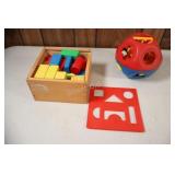 VTG Tupperware Shape-O Toy & Wooden Blocks