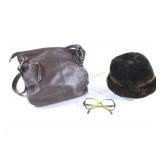 Brown Leather Hobo Bag, Green Frames, Cloche Hat