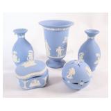 Wedgwood Blue Jasperware w White Relief Style
