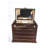 Wooden Jewelry Box in a Walnut Finished Chest