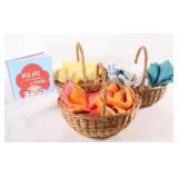 VTG Assorted Small Colorful Tablecloth's w Baskets