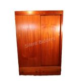 Danish Mid-Century Teak Wardrobe w Sliding Doors