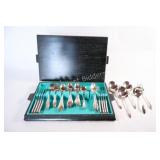 Silverplate Flatware & Service Set in Wooden Case