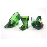 Emerald Green Shoes w 24K Gold Fleck Duck