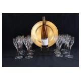Sealed Cave Springs 750ml White Wine w Stemware