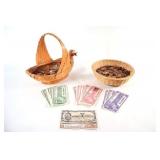 Two Large Baskets of CDN Pennies & CDN Tire Money