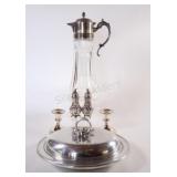 Silverplate Pitcher, Candle Holders & Casserole