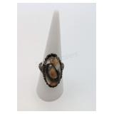 VTG Mexican Sterling Ring w Oval Blister Abalone