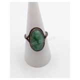 VTG Green Jade or Jadeite Ring in Sterling SIlver