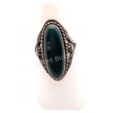 Navajo Ring 925 Silver Dark Turquoise Ring