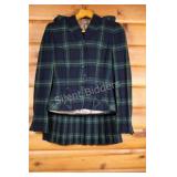 3PC Scottish Wool Pleated Kilt, Skirt & Jacket