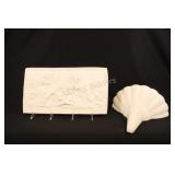 Plaster Cherub Relief Plaque & Wall Sconce Light