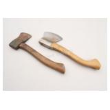 Camping Hatchet and a Hewing/Broad Hatchet