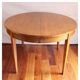 1960s, Teak Dining Table w Brass Cap Feet