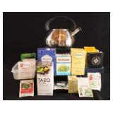 Stainless Tea Kettle w Assorted Teas