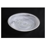 Entrifuge Glass Unique White Marbleized Swirl Bowl