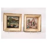 Mid-century Ceramic Tiles Hand-Painted by Duze