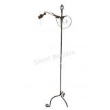 Early 20th-century Wrought Iron Bridge Floor Lamp