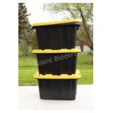 Set of 3 Lidded 45 Liter Tough Totes
