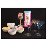 Colourful Bar Ware w Ceramic Nut Bowls