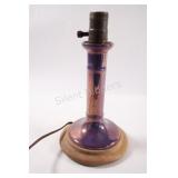 VTG Copper Table Lamp w a Dark Purple, Iridescent