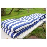 Blue & White Striped Chaise Lounge Cushions