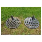 Two - Cast Iron Patio Umbrella Bases