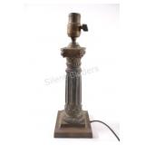 Antique Neoclassical Corinthian Column Table Lamp.