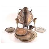 Silverplate Stemware, Trays, Cocktail Shaker